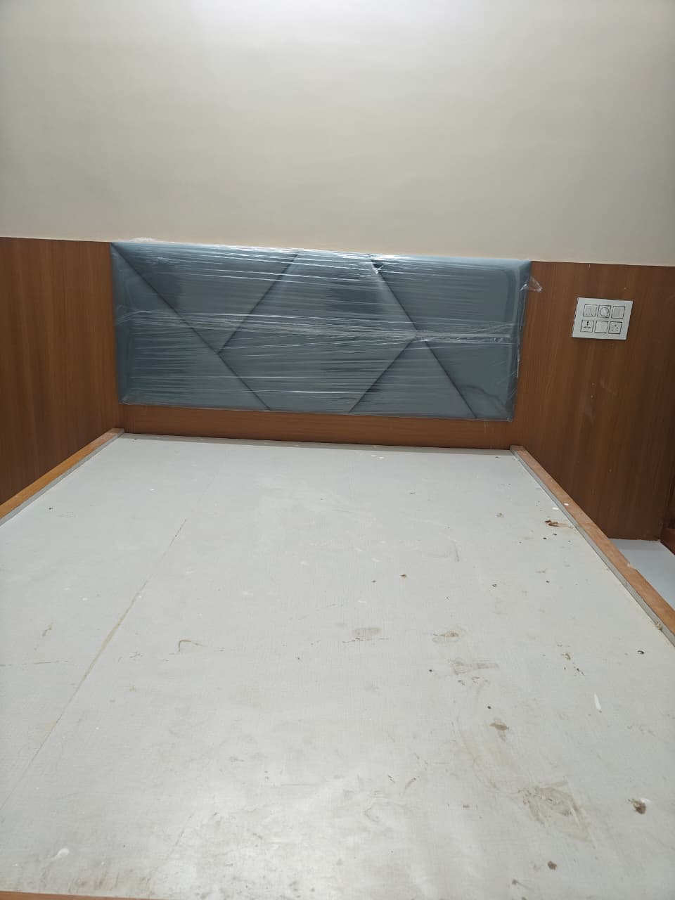 Completed upholstered bed installation